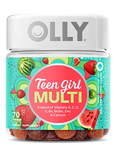 Olly Adolescente Girl Multi Gummy, Apoyo Saludable Para La P