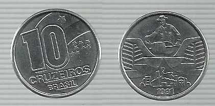 Brasil Moneda 10 Cruzeiros 1991