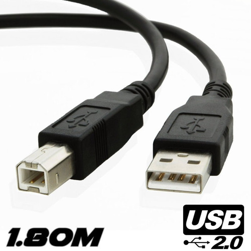 Cable Usb 2.0. De Impresora Filtro 1.80m Negro 