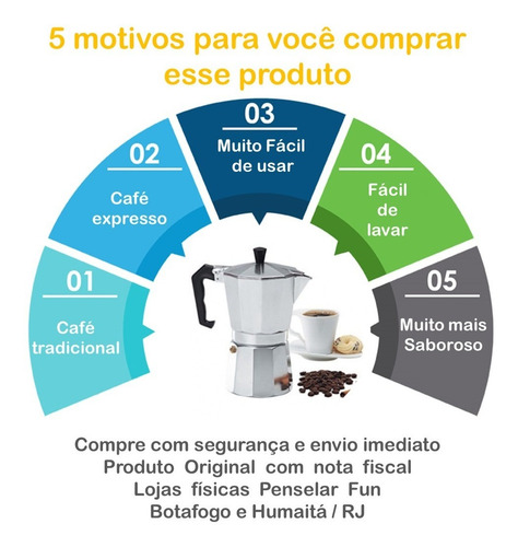 Imagem 4 de 10 de Cafeteira Italiana Moka Em Alumínio 3 Cafés 150ml Original