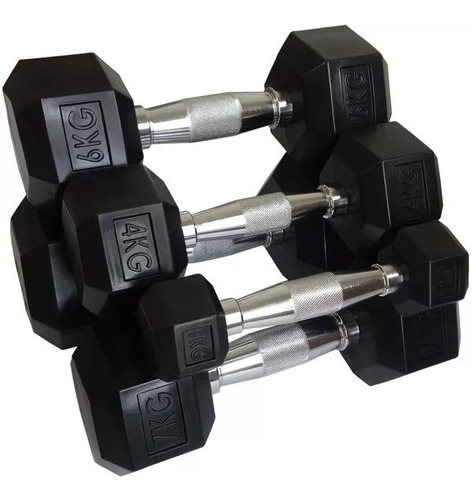 Dumbells Injetados Par De 12 Kg A 20 Kg + Suporte + Kit