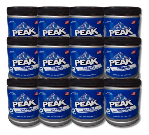 Bote Grasa Chasis Base De Calcio Peak 450 G. (12 Piezas)