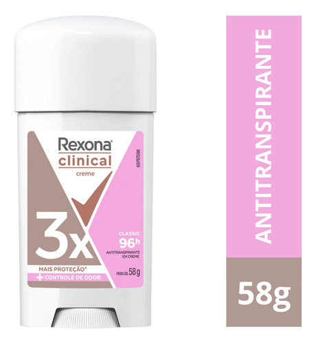 Rexona Clinical Antitranspirante Creme Classic 58g Kit C/3