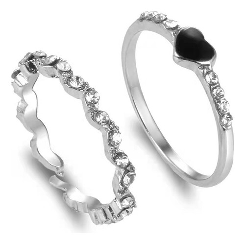 Juego De 10 Anillos De Dedo Ajustables Con Forma De Corazón