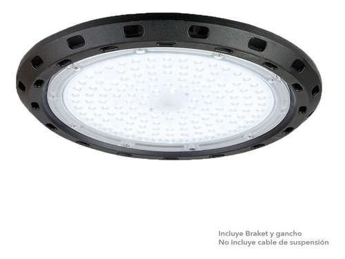 Lampara Industrial Suspendido Negro Tecnolite 100ufoled65mvn 100w Luz Día