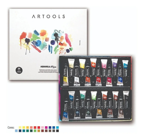 Estojo Aquarela Bisnaga Artools 24 Cores