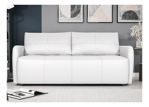 Sofá Decorativo Lily 160cm Couro Branco - Gran Belo