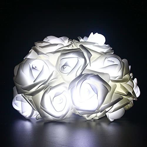 Vipmoon Flor De Rose Luces De Cadena, 2m 20led Funciona Con 