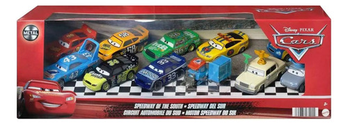 Cars - Speedway Of The South - 11 Autitos - Mattel - Color Celeste