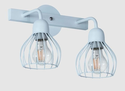 Imagen 1 de 1 de Aplique De Pared Metal Mini Jaula 2 Luces Porto E27 Ferrolux
