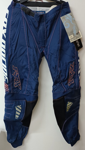 Pantalon Fox 180 Azul Con Rosa Motocross Mx Enduro 7/8