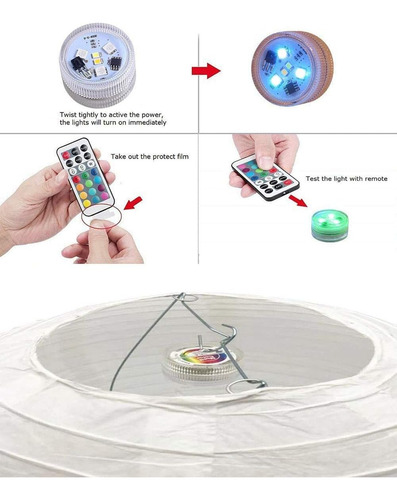 Luces De Linterna De Papel Luces Led Sumergibles Contro...