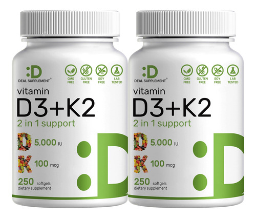 Suplemento, Oferta, Suplemento De Vitamina D3, K2, 5000 Ui,