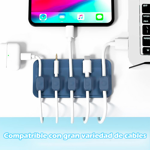 Soporte Con Clips Magnético Para Organizar Cables Escritorio