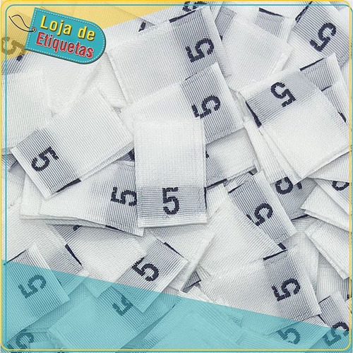 Imagem 2 de 2 de Etiqueta Bordada Numeração Kids Fundo Branco 100pçs
