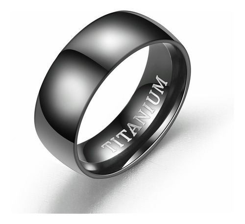 Anillo Acero Inoxidable De Titanio Mujer Y Hombre Negro Moda