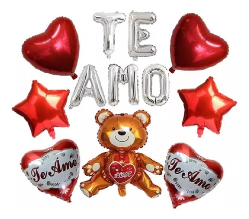 Decoracion Sencilla Te Amo Amor Valentin Rojo Globos