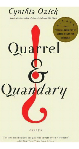 Quarrel & Quandary, De Cynthia Ozick. Editorial Random House Usa Inc, Tapa Blanda En Inglés