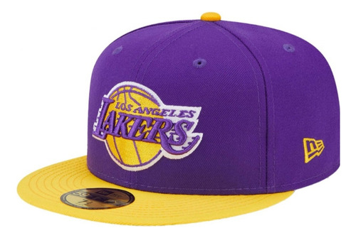 Gorra New Era  Los Ángeles Lakers Morada Cerrada Visera Plan