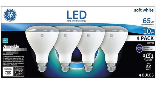 Ge Led 65w Br30 Luz Blanca Suave Para Inundación (4 Unidades