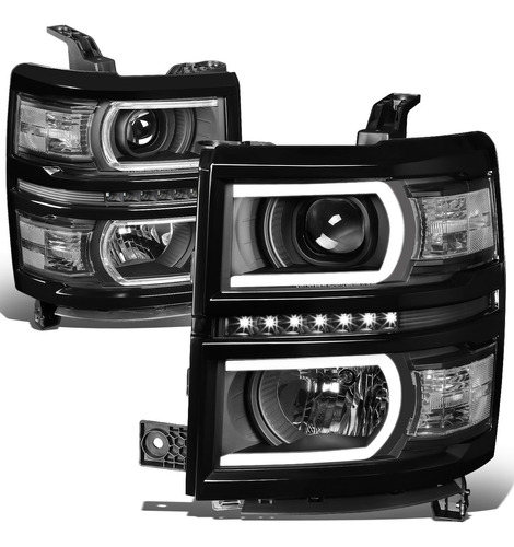 Dna Motoring Hl-lb-cs15-bk-cl1 Par Faro Led Drl+ U Tube Bar