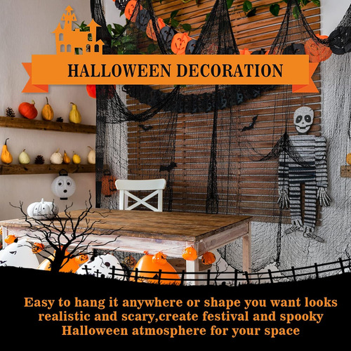 5pcs Halloween Creepy Tela Negro 30×72inch - Halloween D...