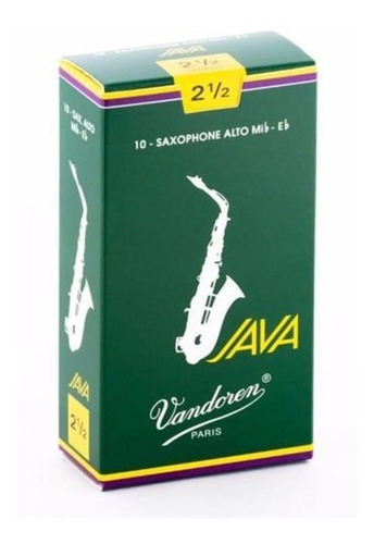 Palheta Sax Alto Nº 2,5 Java Caixa Com 10 Un Vandoren Sr2625