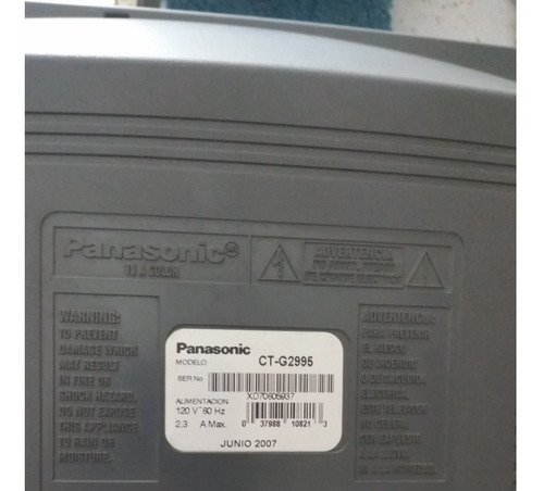 Imagen 2 de 8 de Tv Panasonic Usado 29` PuLG Año 2007