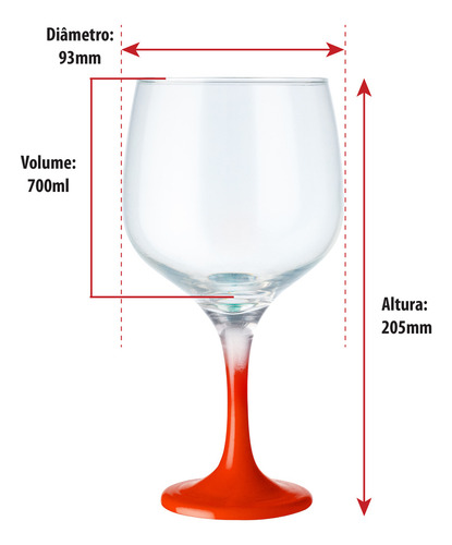 Taça De Vidro, Taça De Gin Peach 700ml, Ruvolo