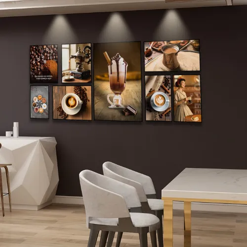 comprar Pack 8 Artes Digitais | Quadros Decorativos Tema Cafeteria