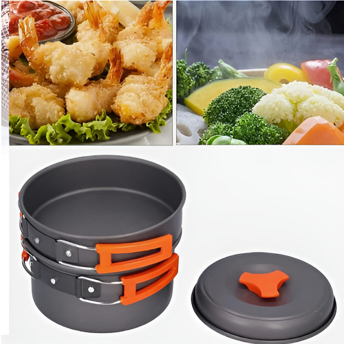 Set Ollas, Kit De Utensilio De Cocina Para Camping, 2persnas