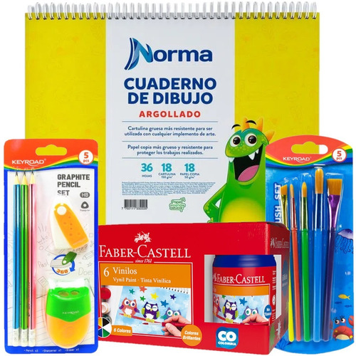 Kit De Dibujo Escolar X 4 Piezas