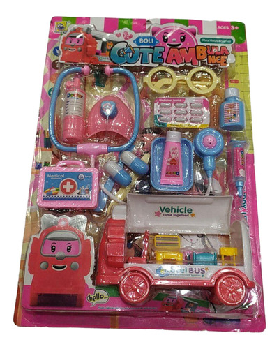 Blister Set De Doctor Con Auto Cute Ambulance 