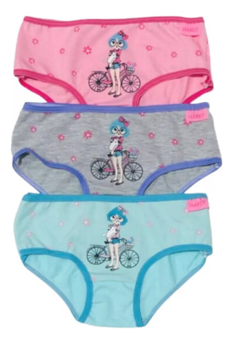 Pack X 3 Bombachas Culotte Nena Algodón Marey 71 Bici