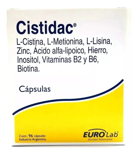 Cistidac Salud Del Cabello Y Uñas Eurolab X 96 Capsulas