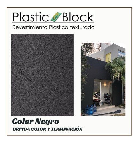 Revestimientos Plastic Block Texturados 15kg Rodillo Negro