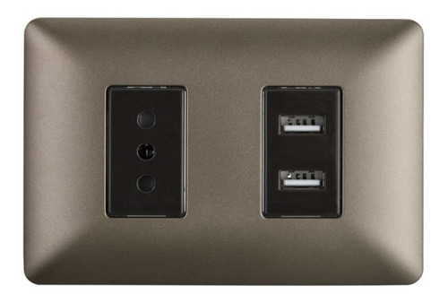 Enchufe Simple Café 10a 250v + 2 Tomas Usb Sec Stanford