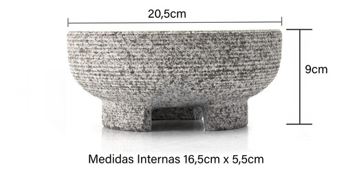 Imagen 4 de 10 de Mortero De Piedra Molcajete Grande Machacador Hierba Semilla