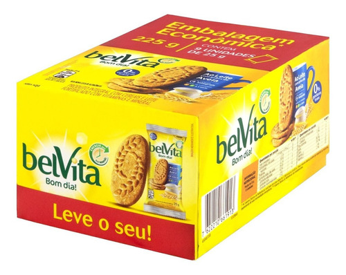 Biscoito Integral Leite Com Grãos De Aveia 225g Belvita 