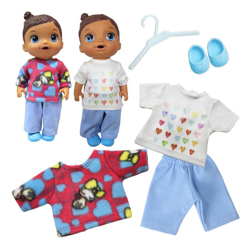 Kit Roupa Boneca Para Baby Alive 4 Peças - Inverno Coração