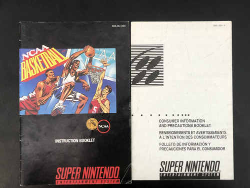 Manual Jogo Ncaa Basketball Super Nintendo Snes (Usado)