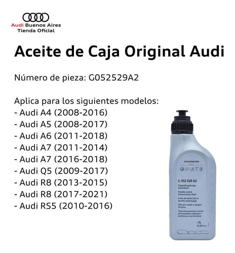 Aceite De Transmisión Caja Automatica Audi Rs5 2011 Al 2016