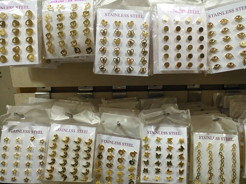 12 Aretes Topos Topitos En Acero Inoxidable Zarcillo