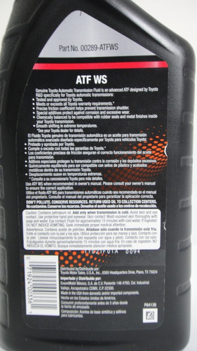 Imagen 4 de 4 de Atf Ws Toyota Aceite Transmission Automaticas 13 Tyhyt