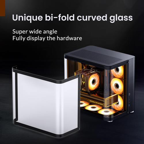Jonsbo Tk-2 Black Atx Midpower Pc Case, Diseño De Vidrio Hip