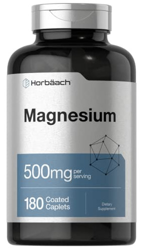 Citrato Magnesio Magnesium 500mg | 180 Caplets | B0b8t57n76