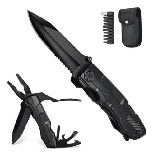 Navaja Tactica Cuchillo Tactico Militar Alilicate 16en1 Blck