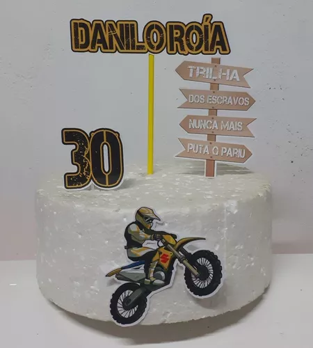 Topo Topper De Bolo Motocross Personalizado