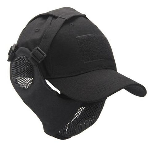 Máscara Rejilla Cubre Oreja + Gorro Airsoft Paintball