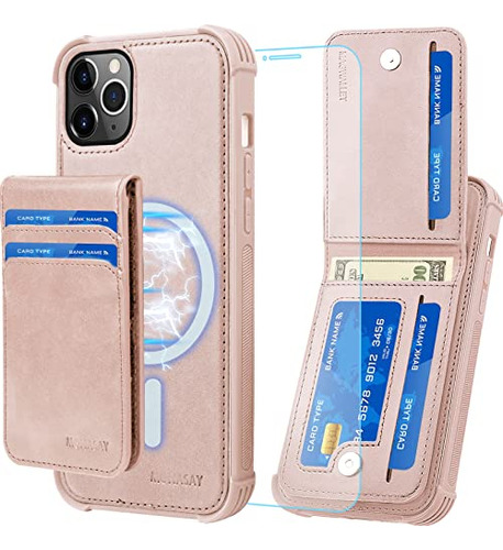 Monasay Magwallet Case For iPhone 14 Pro,[glass Screen Prote